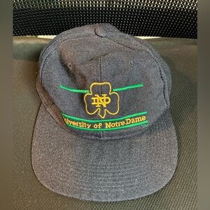 Vintage 1990s Notre Dame Fighting Irish The Game Split Bar Wool Snapback Hat